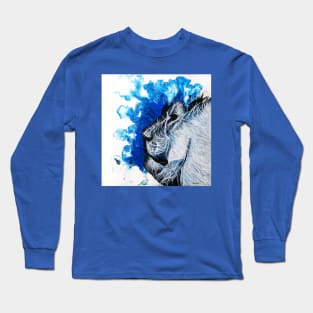 Pouring Fractal Lion Long Sleeve T-Shirt